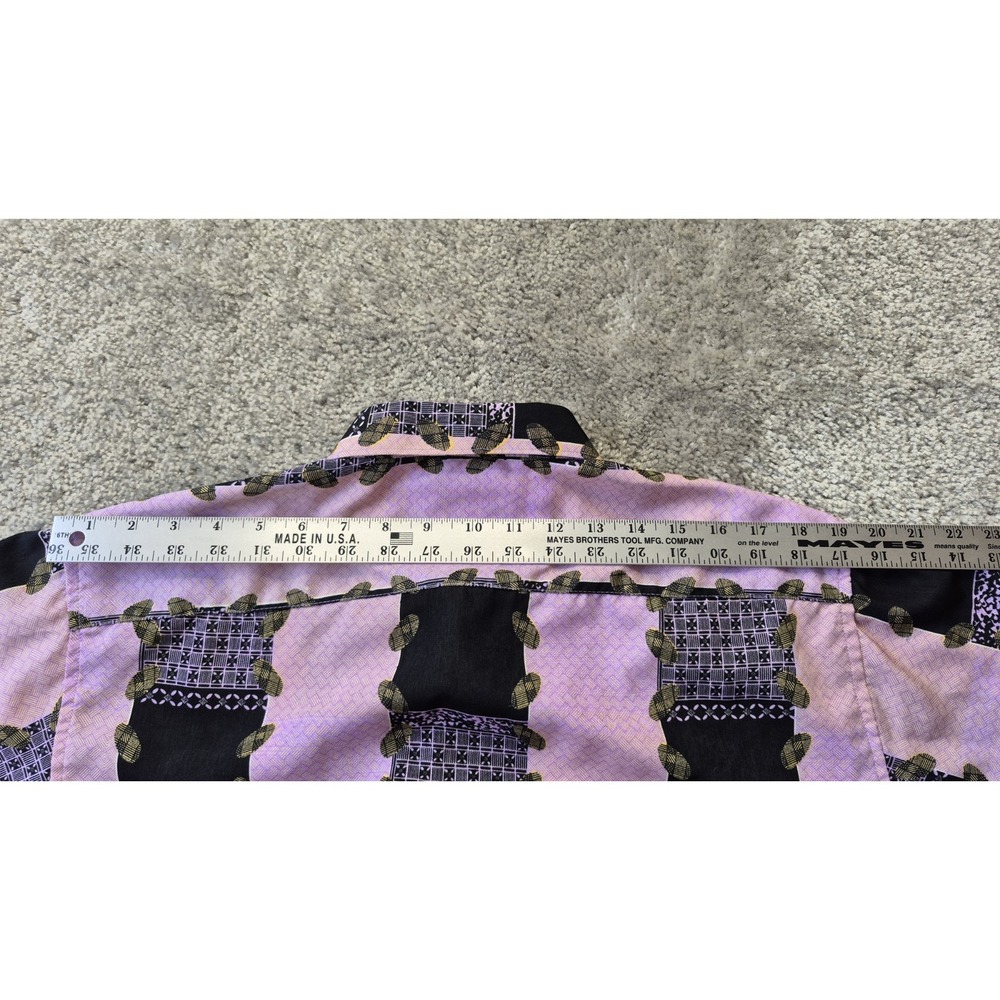 Dagacci Long Sleeve shirt Mens Large 16-16.5  Pink Black Stripe‎ Pattern - Picture 11 of 12